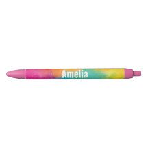 Pink Rainbow Custom Name Pen