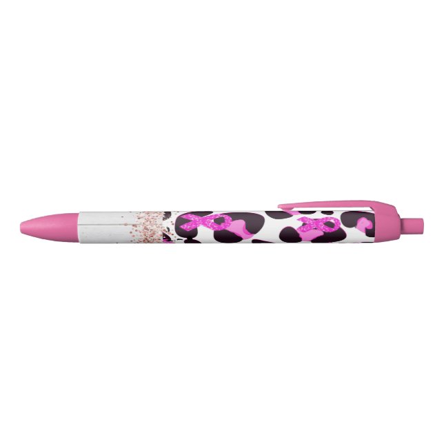 Stylo Noir Pink Ribbon Cancer du sein Sensibilisation Vache I (Haut)