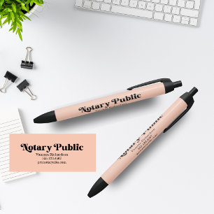 Stylo Noir Pink Vintage Notaire Public Publicité Affaires