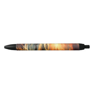Stylo Noir Plage panoramique Coucher de soleil Golden Nature