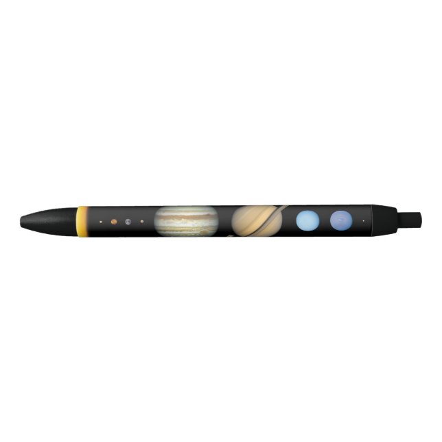Stylo Noir Planète du système solaire (Devant)