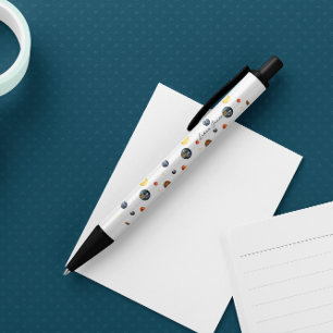 Stylo Noir Planètes Système Solaire Personnalisé