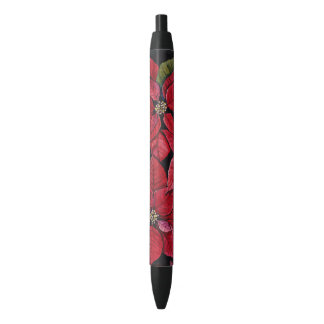 Stylo Noir Poinsététie Vibrante En Aquarelle