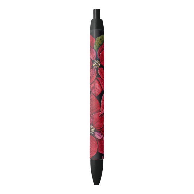 Stylo Noir Poinsététie Vibrante En Aquarelle (devant Vertical)