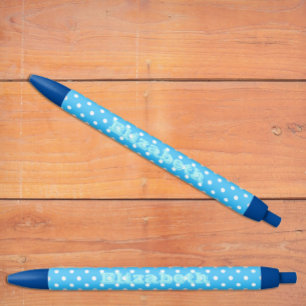 Stylo Noir Point de polka bleu