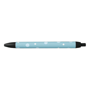 Stylo Noir Points bleus et blancs tendance