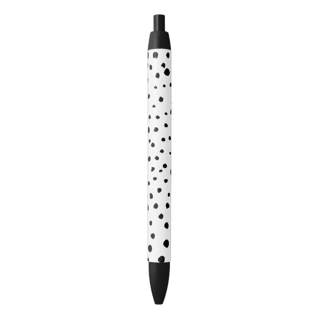 Stylo Noir Points dalmatiens, Points dalmatiens, Noir et Blan (devant Vertical)