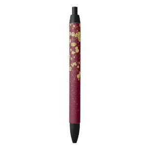 Stylo Noir Points de confettis d'or