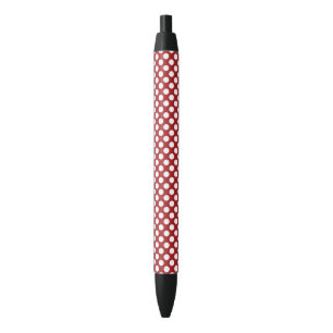 Stylo Noir Pois rouges, Motif à points polka, points, pointil