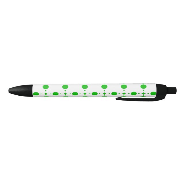 Stylo Noir Pois verts, Motif à points Polka, points, pointill (Bas)