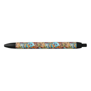 Stylo Noir Poissons Tropicaux Vives Couleurs d'Été