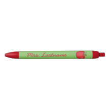 Pomme de dessin animé rouge avec nom personnalisé