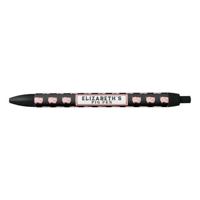 Stylo Noir porc personnalisé (Devant)