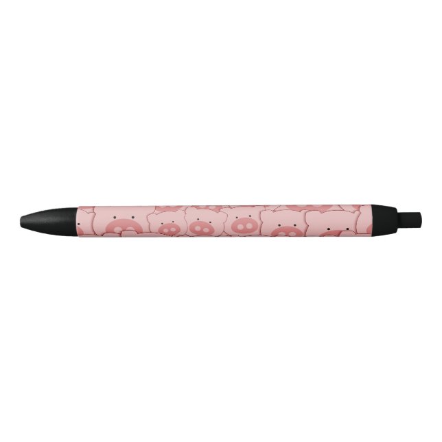 Stylo Noir Porcs porcins roses (Devant)