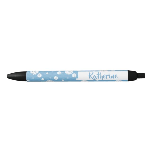 Stylo Noir Poudre Bleu Volleyball Chevron Motif (Devant)
