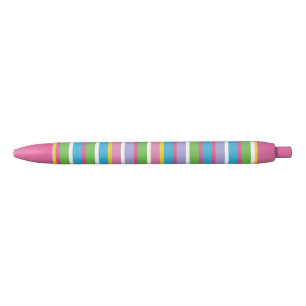 Stylo Noir Preppy Stripes couleurs vives Hip Fun rose moderne