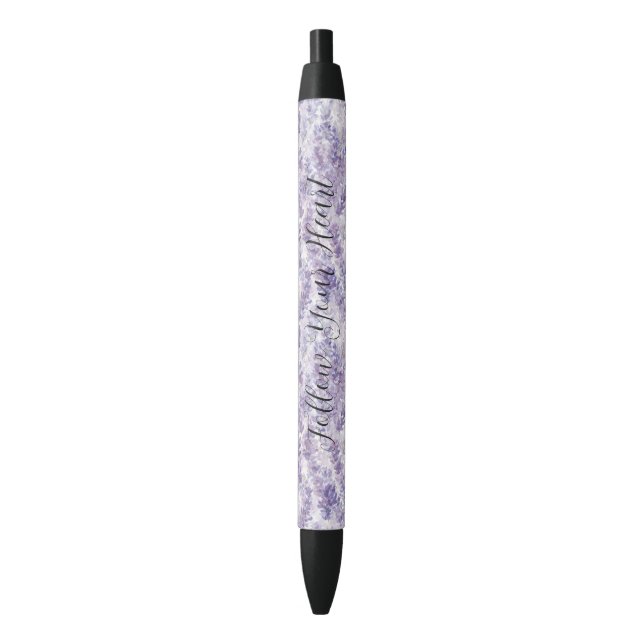 Stylo Noir Pretty Lavender Flowers Bridal Shower (devant Vertical)