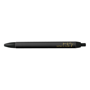 Stylo Noir Professional Black and Gold Script Classy Mme.