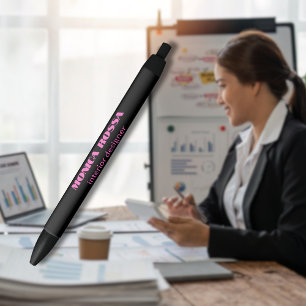 Stylo Noir Professionnel Simple Moderne Rose Néon Noir