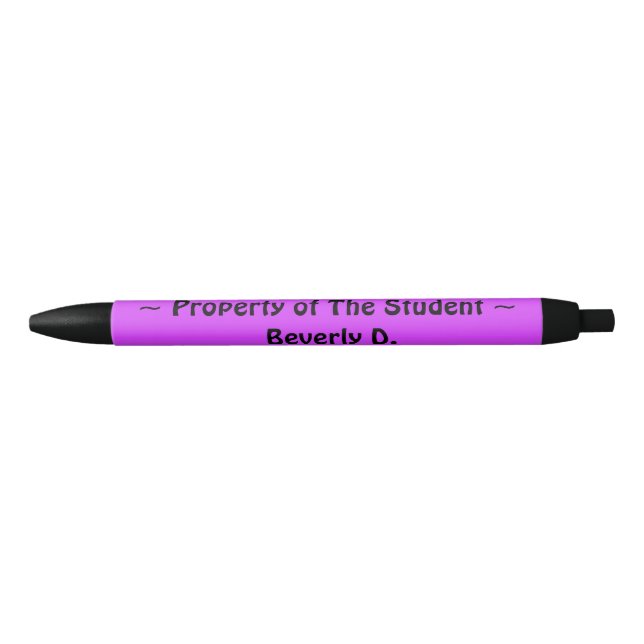 Stylo Noir Propriété de l'étudiant (Devant)
