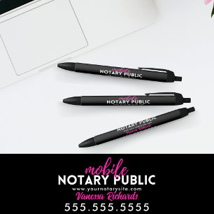 Stylo Noir Publicité Noir & Rose moderne