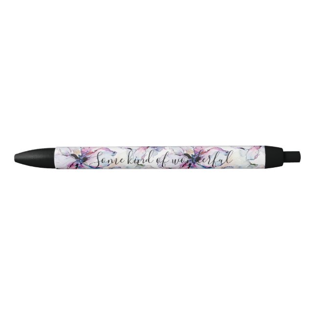Stylo Noir Purple Island Flowers (Devant)