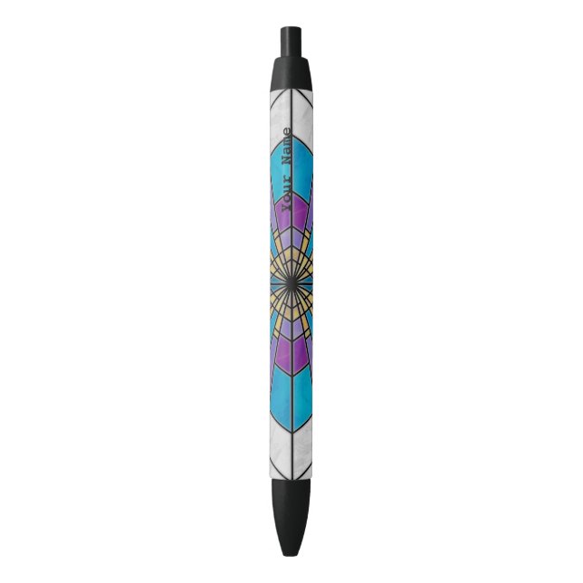 Stylo Noir Rayon en verre de teint bleu et violet (devant Vertical)