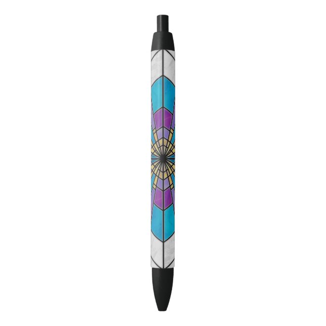 Stylo Noir Rayon en verre de teint bleu et violet (devant Vertical)