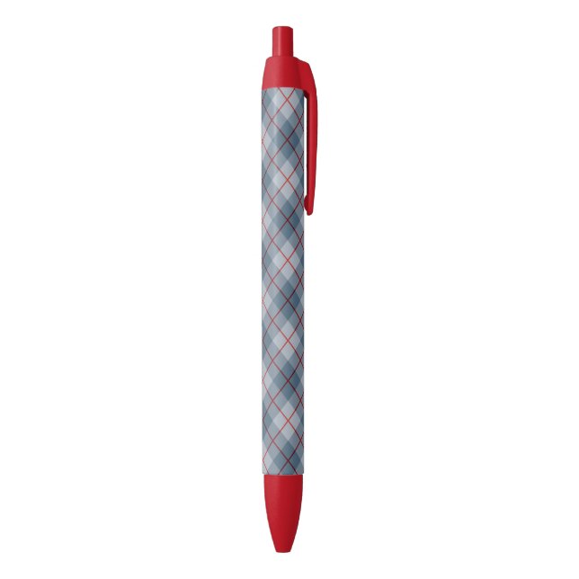 Stylo Noir Rayure Bleu-Rouge de plaid polarisé (Bas (Vertical))