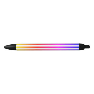 Stylo Noir Rayures arc-en-ciel