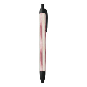 Stylo Noir Rayures Crème Rouges  