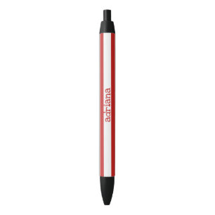 Stylo Noir Rayures Rouge Et Blanc Monogrammes
