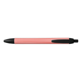 Stylo Noir Rayures rouges et blanches de cirque de cabane