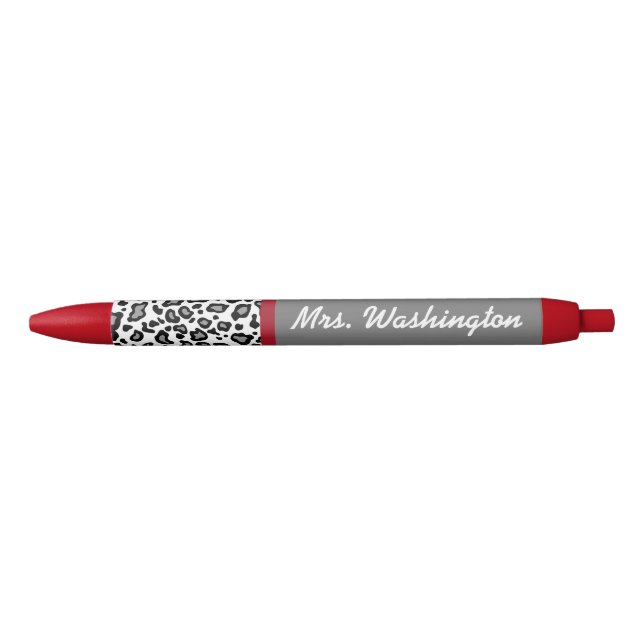 Stylo Noir Red Leopard Enseignant's Writing Pen cadeau (Devant)