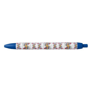 Stylo Noir Reine des Coeurs et des Fleurs