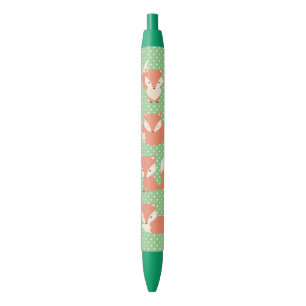 Stylo Noir Renards de bande dessinée sur le point de polka
