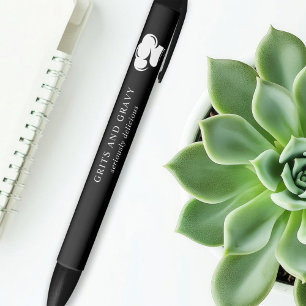 Stylo Noir Restaurant Chapeau de Chef Noir Blanc Promotionnel