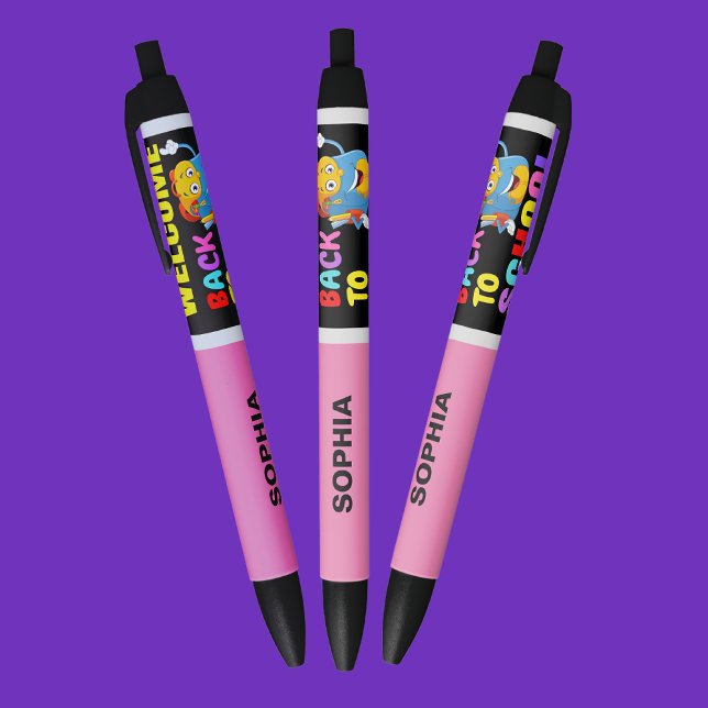 Stylo Noir Retour à l'école personnalisé (Créateur téléchargé)