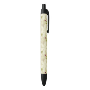 Stylo Noir Rétro arrière - plan floral