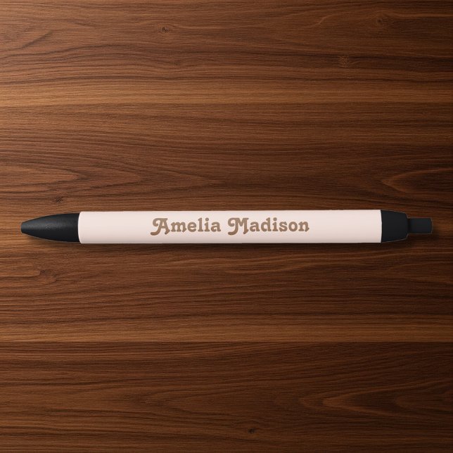 Stylo Noir Retro Decorative Pink Brown Pen (Créateur téléchargé)