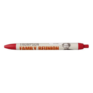 Stylo Noir Réunion familiale   Funny Vintage personnalisé