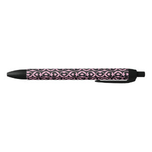 Stylo Noir Rose Coeur Motif Love Graphic Bold