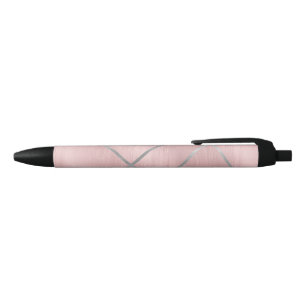 Stylo Noir Rose Gold Blushing rose & Silver Lines Bureau chic