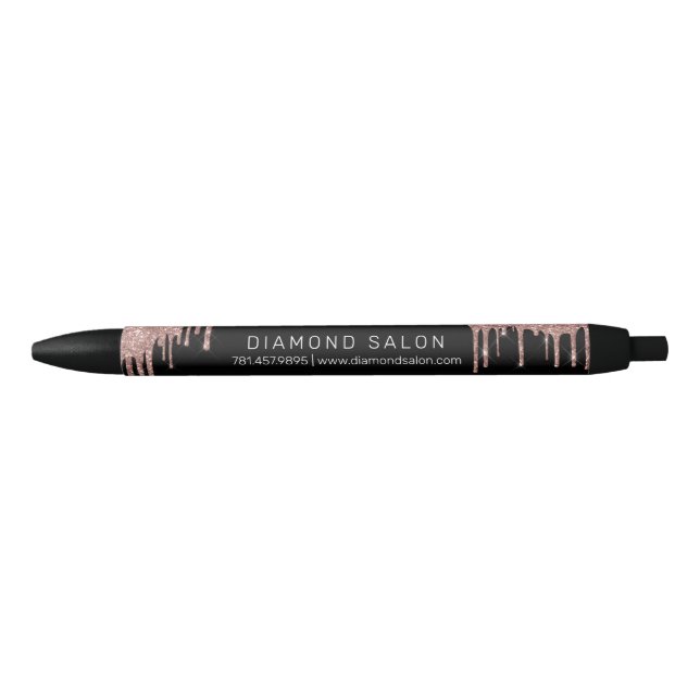 Stylo Noir Rose Gold Nail Salon Promotionnel Custom Pen (Devant)