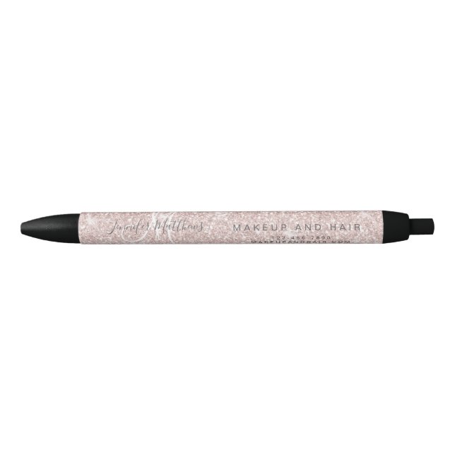 Stylo Noir Rose Gold Parties scintillant Hair Maquillage Salo (Devant)
