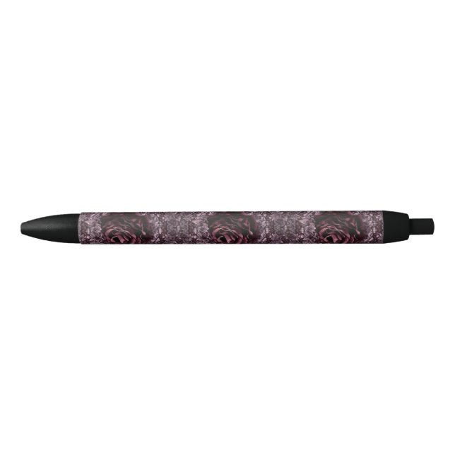 Stylo Noir Rose Mandala (Devant)