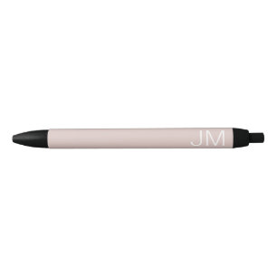 Stylo Noir Rose Pâle Tendance Monogramme Géant