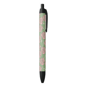 Stylo Noir Rose rose verte Retro Y2K les années 70 Motif de f