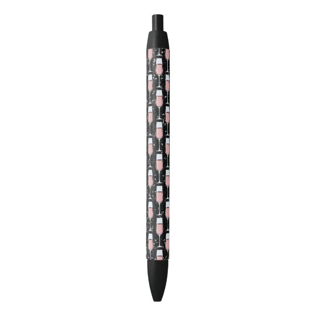 Stylo Noir Rose Wine Pattern (devant Vertical)
