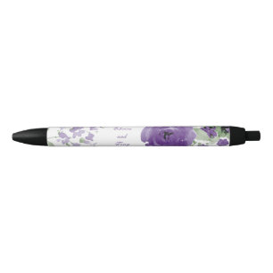 Stylo Noir Roses assez pourpres d'aquarelle